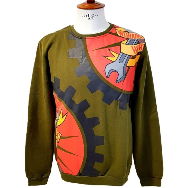 Felpa U.t. Wave collection Paricollo Verdone 100% caldo Cotone