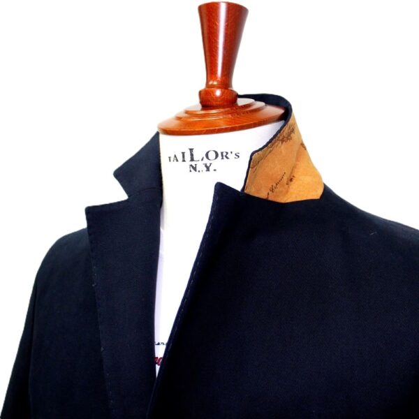 Giacca Prima Classe Alviero Martini Blu in Cotone 2 bott. Toppe iconiche 52